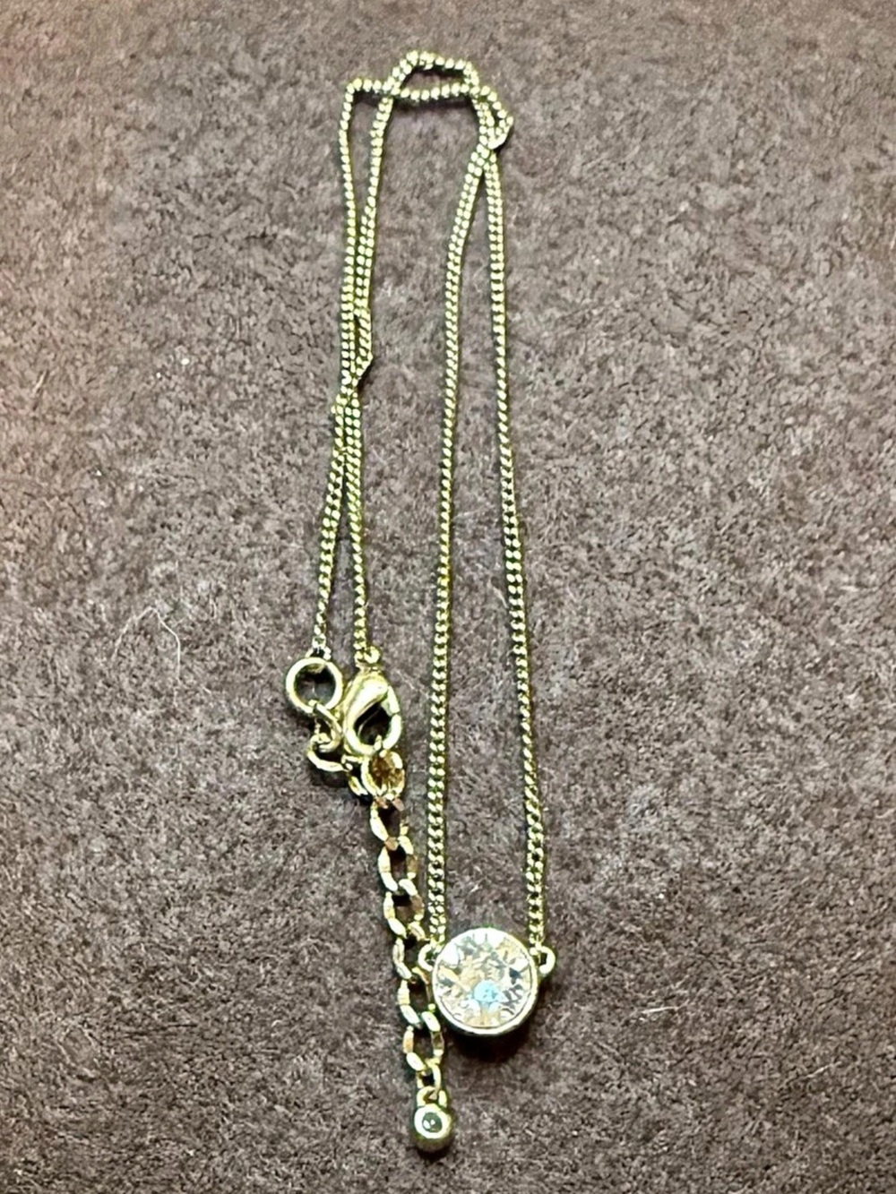 Givenchy Gold-Tone Solitaire Crystal Pendant Necklace